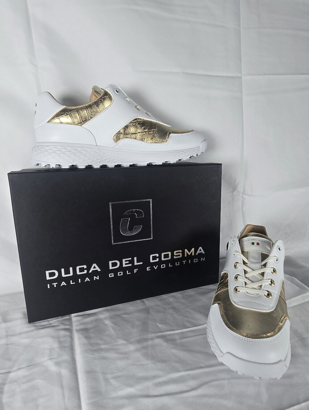 Duca Del Cosma Padova Women's Golf Shoes | White & Gold | Size US 8-8.5 (EU 39)